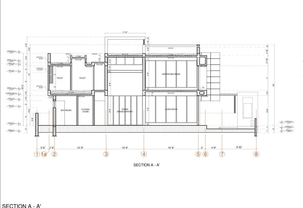 Architectural Drafting Services - Detailed architectural floor plan with annotations.