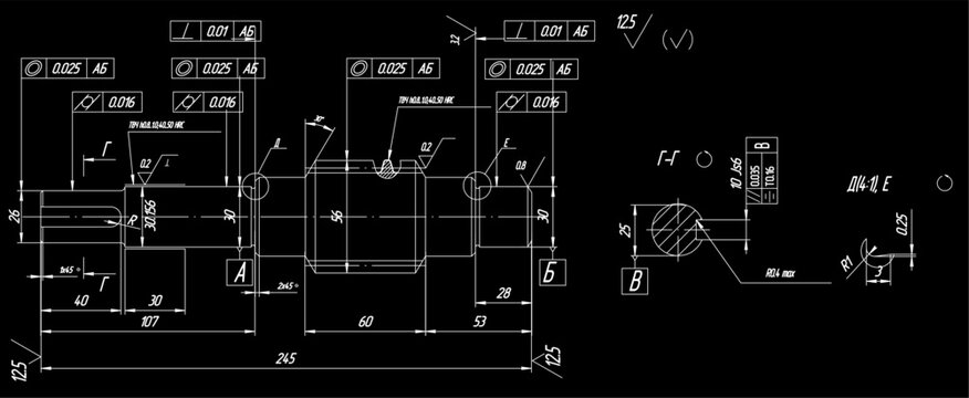 Mechanical Drafting Services - Detailed mechanical component drawing with gears and parts.