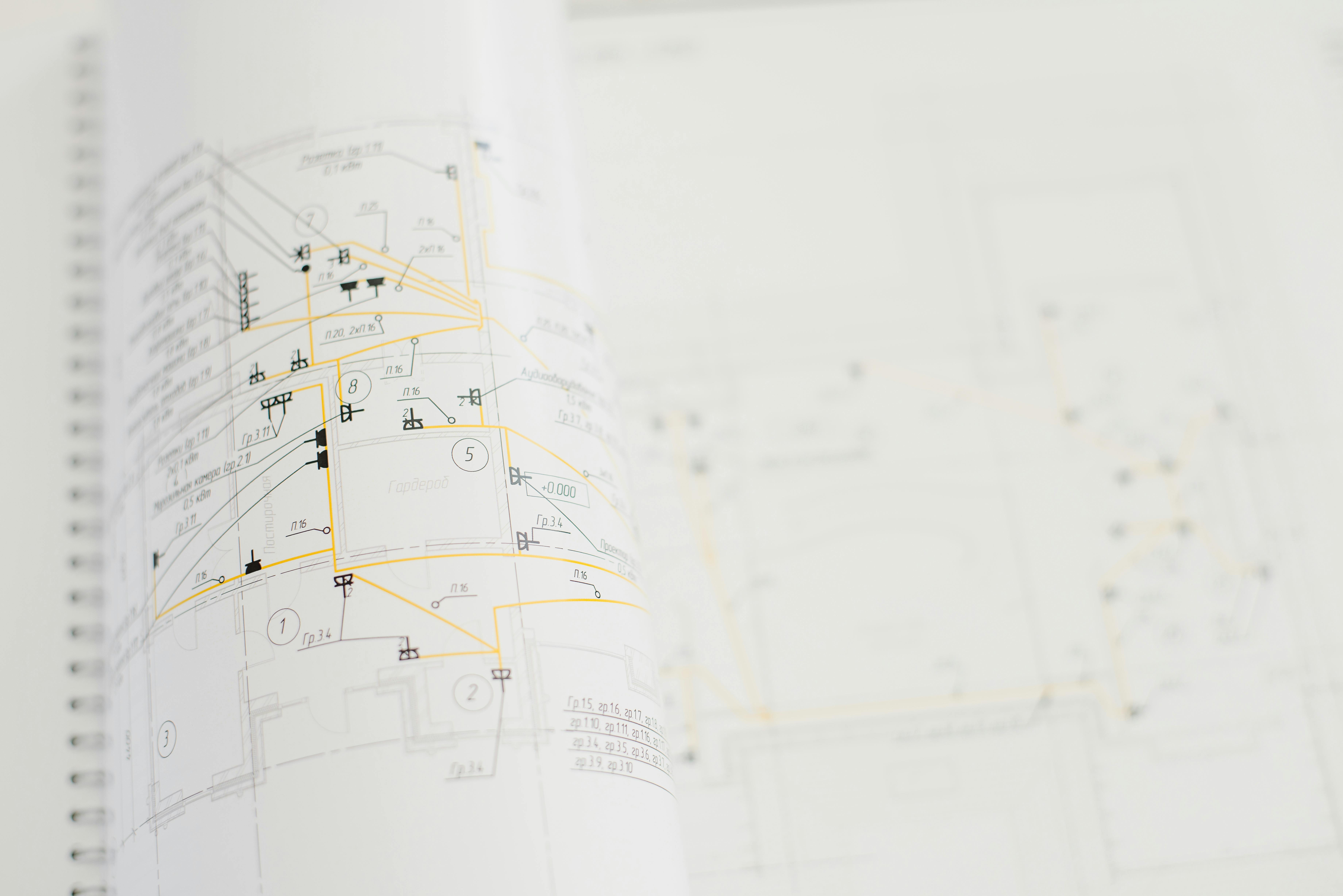 MEP Drafting Services - Schematic of mechanical and electrical systems in a building layout.